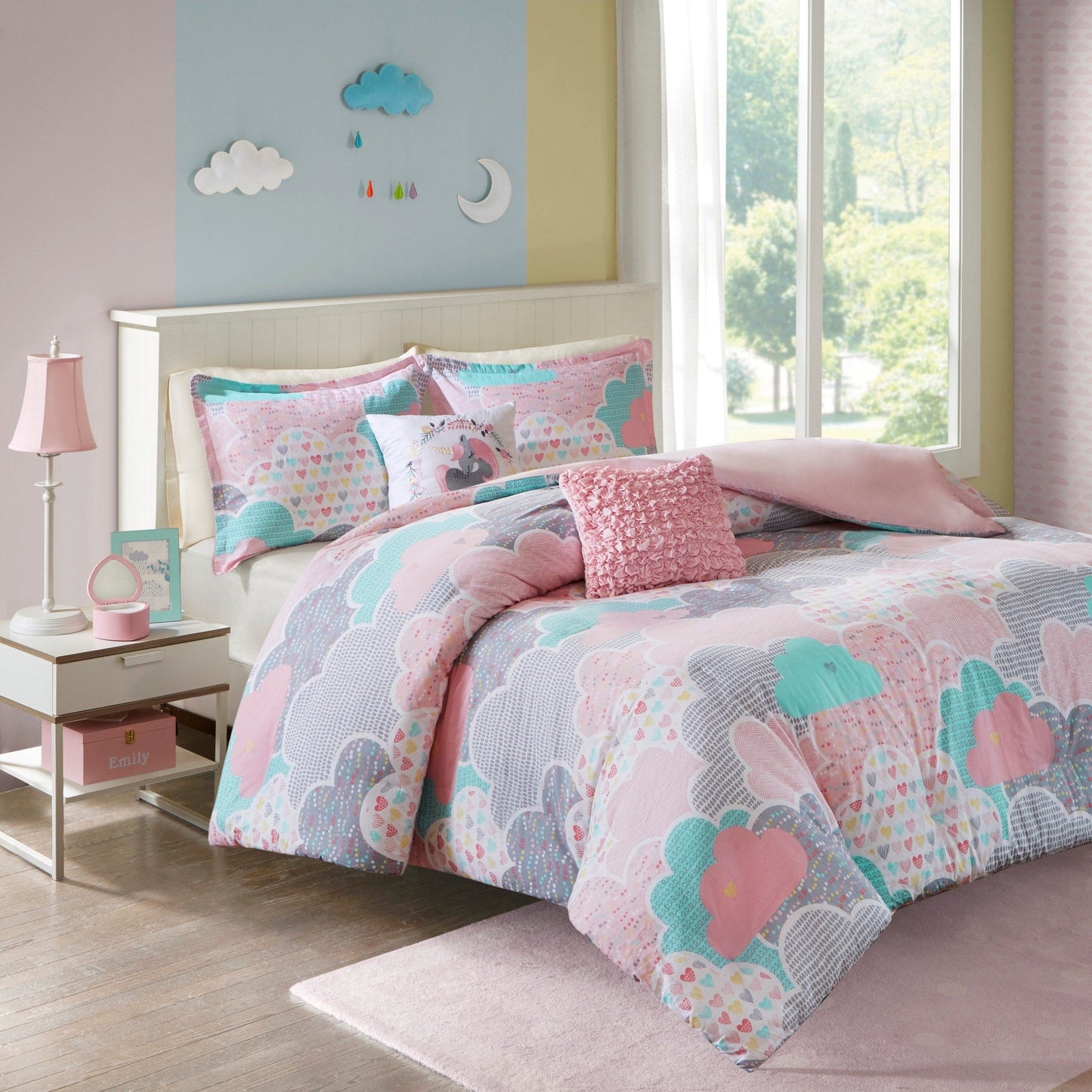 Intelligent Design Kids Bliss Pink Cotton Printed 5-piece Duvet Cover Set
