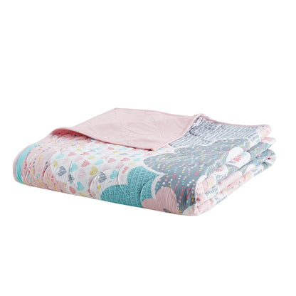Intelligent Design Kids Bliss Pink Reversible Cotton Quilt Set with Throw Pillows