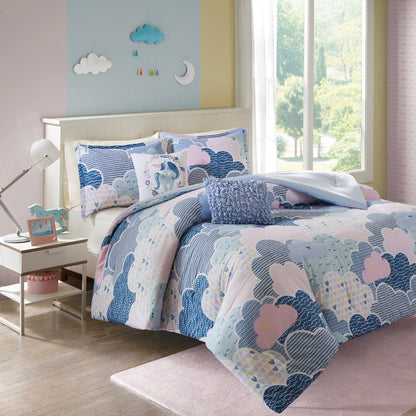 Intelligent Design Kids Bliss Blue Cotton Printed Comforter Set