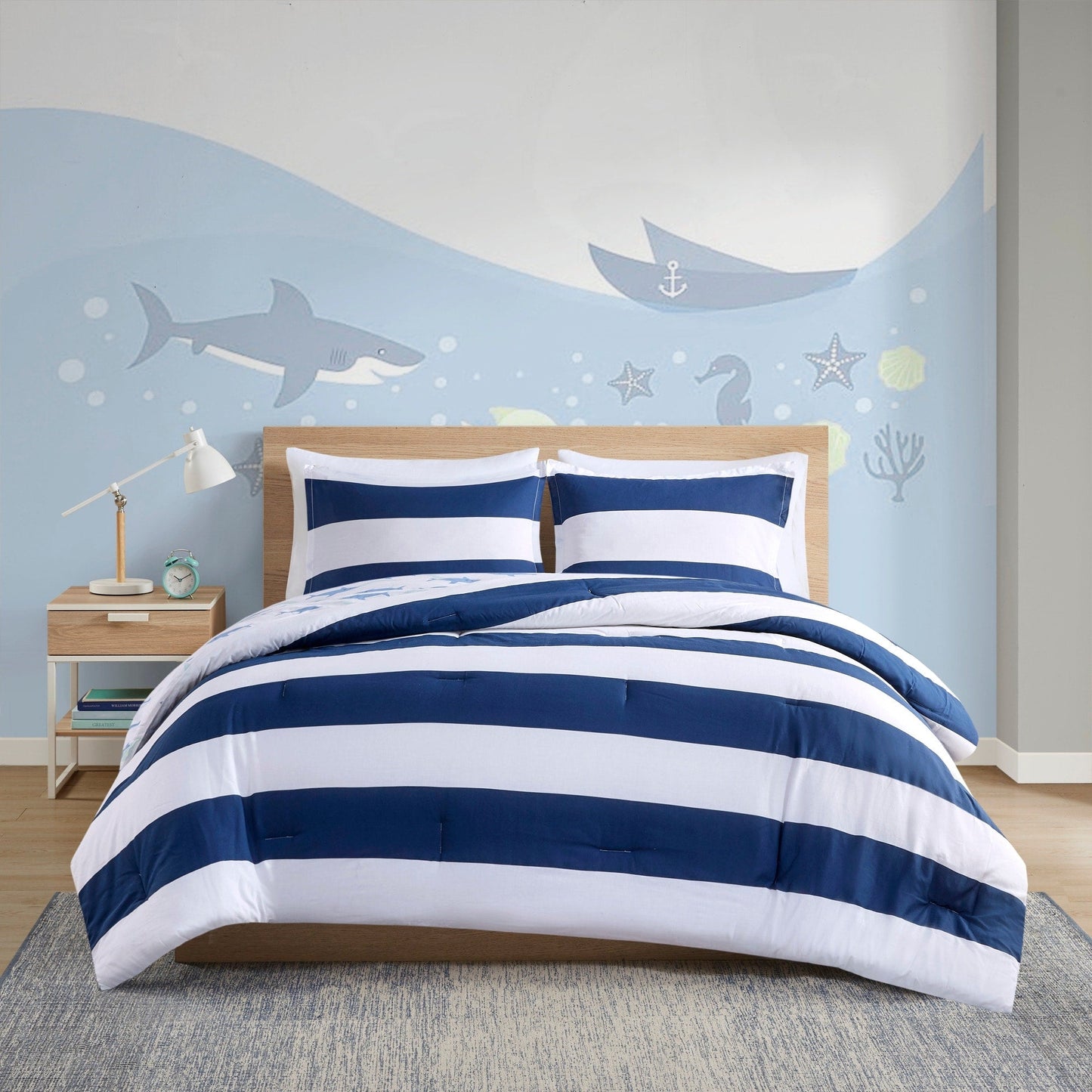 Intelligent Design Kids Dakota Cotton Cabana Stripe Reversible Comforter Set