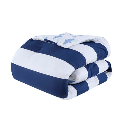 Intelligent Design Kids Dakota Cotton Cabana Stripe Reversible Comforter Set