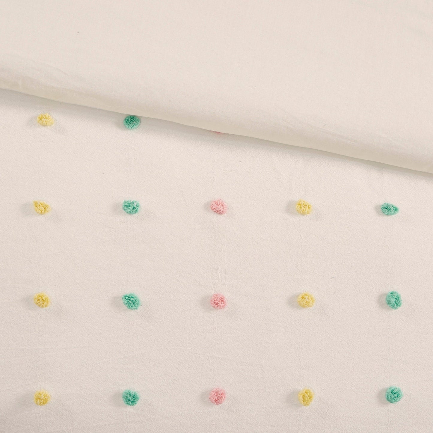 Intelligent Design Kids Ensley Cotton Jacquard Pom Pom Duvet Cover Set