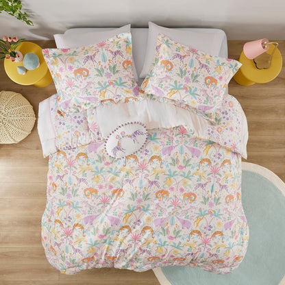 Intelligent Design Kids Thea Floral Reversible Cotton Comforter Set with Throw Pillow
