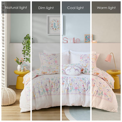 Intelligent Design Kids Thea Floral Reversible Cotton Duvet Cover Set with Throw Pillow