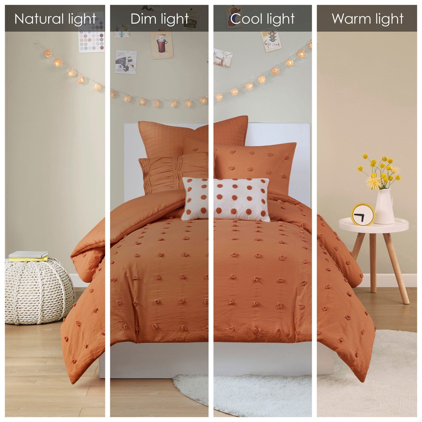 Intelligent Design Maize Cotton Jacquard Duvet Cover Set with Euro Shams and Throw Pillows