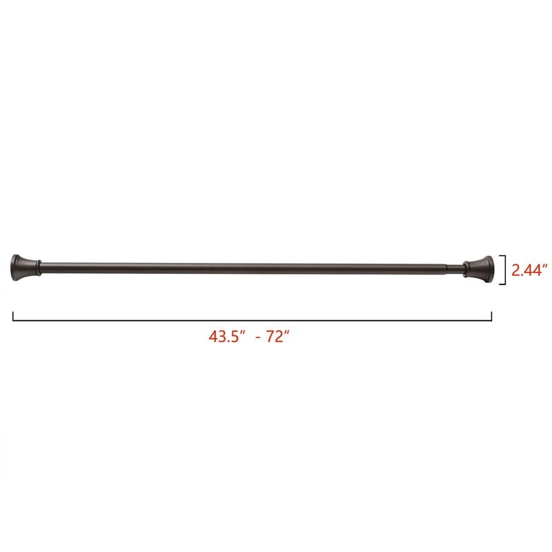 Utopia Alley Adjustable 72-Inch Shower Curtain Tension Rod - Rust-Proof Aluminum with Rubber End Cap, No Drill Installation