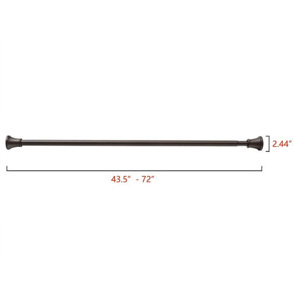 Utopia Alley Adjustable 72-Inch Shower Curtain Tension Rod - Rust-Proof Aluminum with Rubber End Cap, No Drill Installation