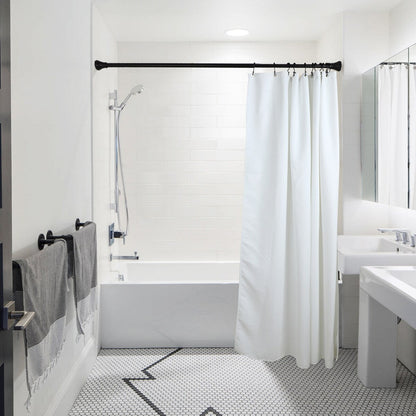 Utopia Alley Deco Flat Double Roller Shower Curtain Hooks, Matt Black - Matt Black