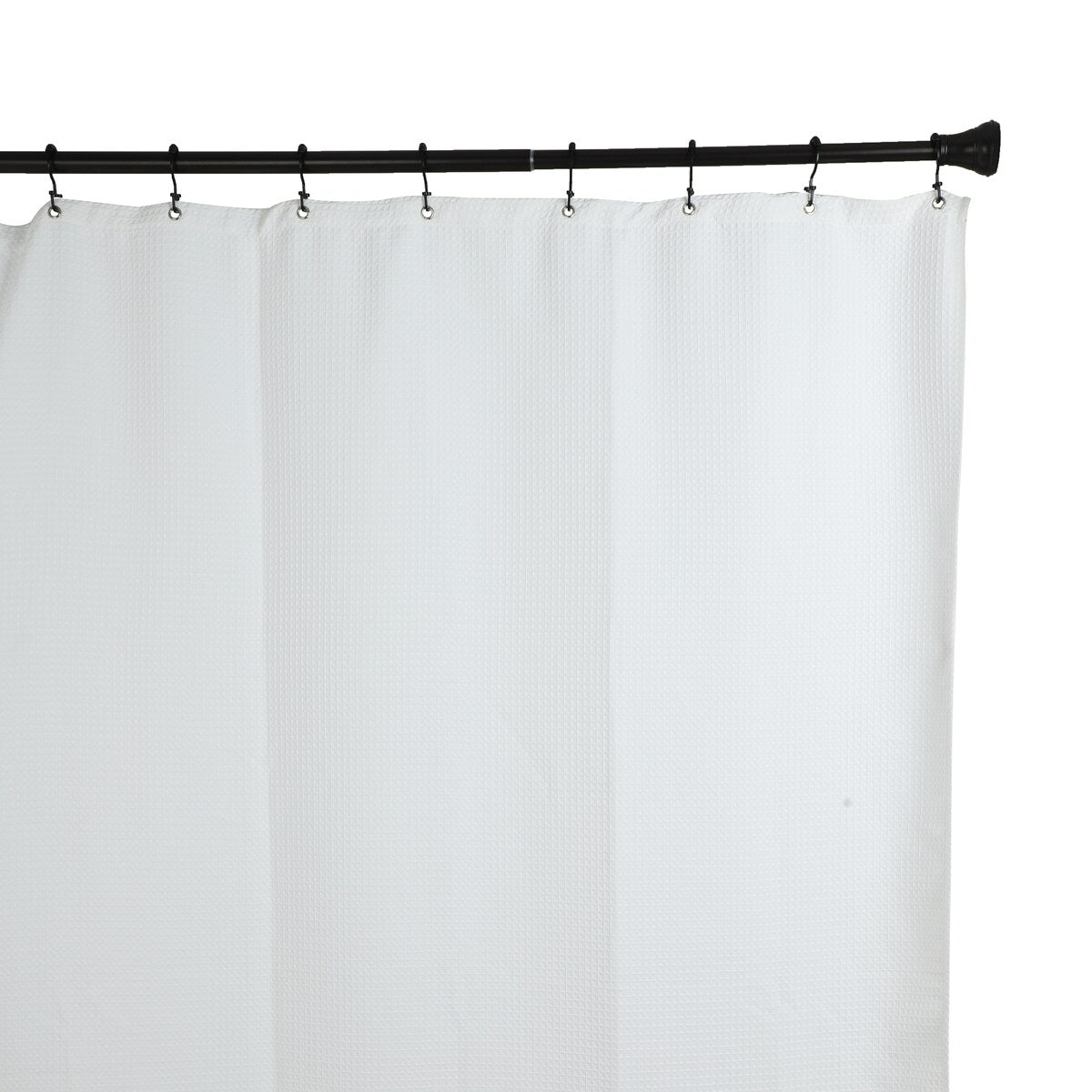 Utopia Alley Deco Flat Double Roller Shower Curtain Hooks, Matt Black - Matt Black
