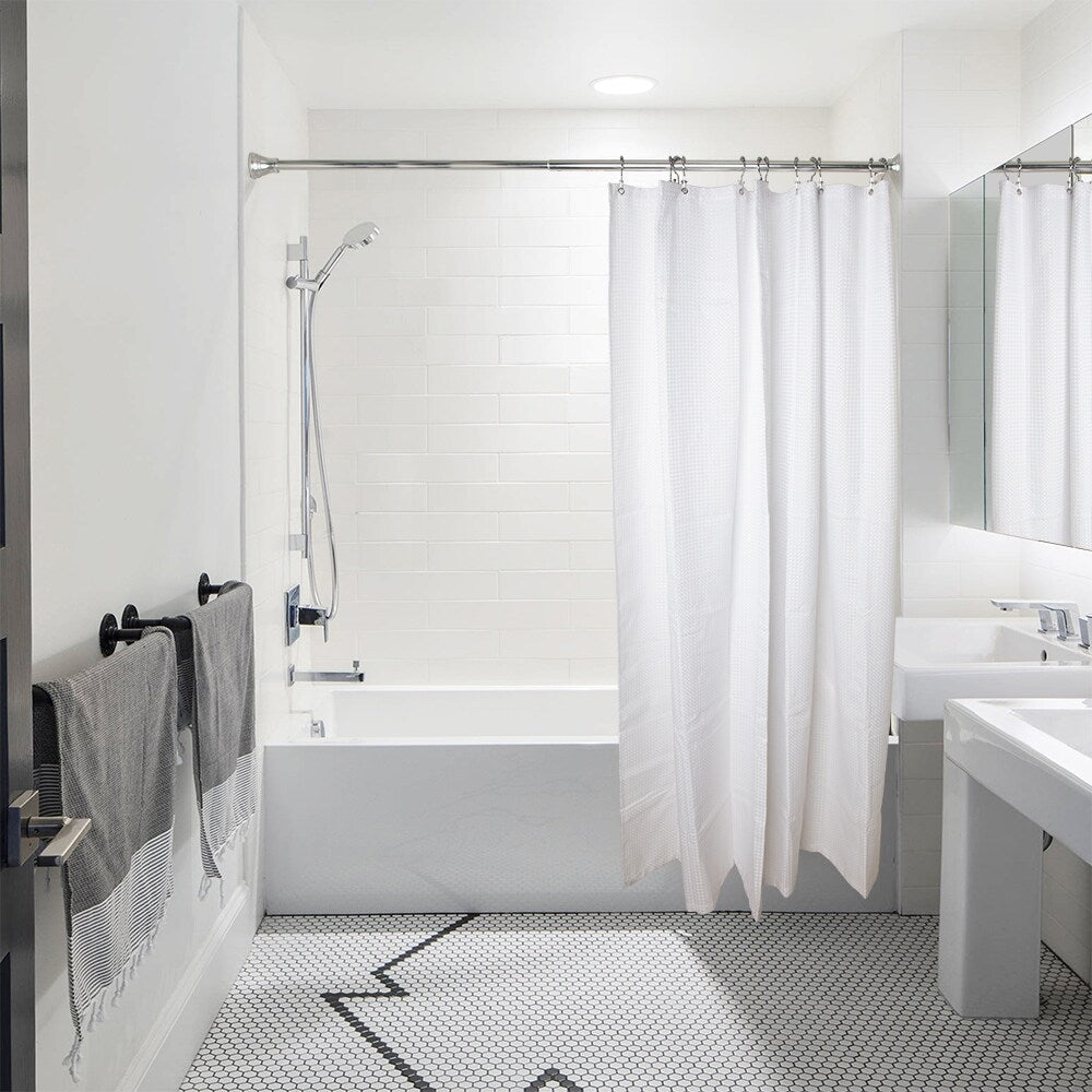 Utopia Alley Deco Flat Double Roller Shower Curtain Hooks, Chrome - Polished Chrome