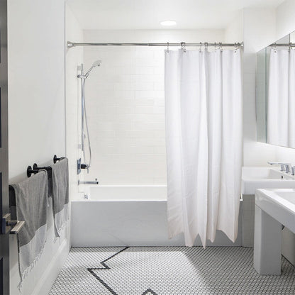 Utopia Alley Deco Flat Double Roller Shower Curtain Hooks, Chrome - Polished Chrome