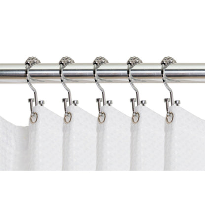 Utopia Alley Deco Flat Double Roller Shower Curtain Hooks, Chrome - Polished Chrome