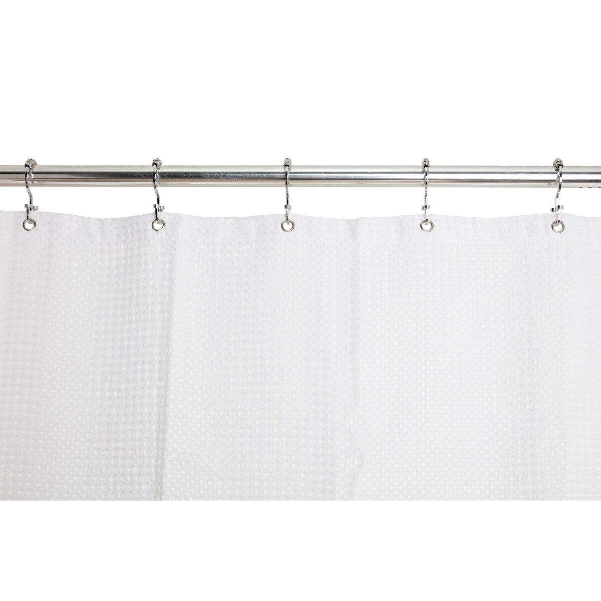 Utopia Alley Deco Flat Double Roller Shower Curtain Hooks, Chrome - Polished Chrome