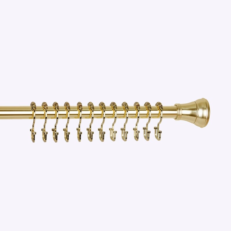 Utopia Alley Deco Flat Double Roller Shower Curtain Hooks, Gold
