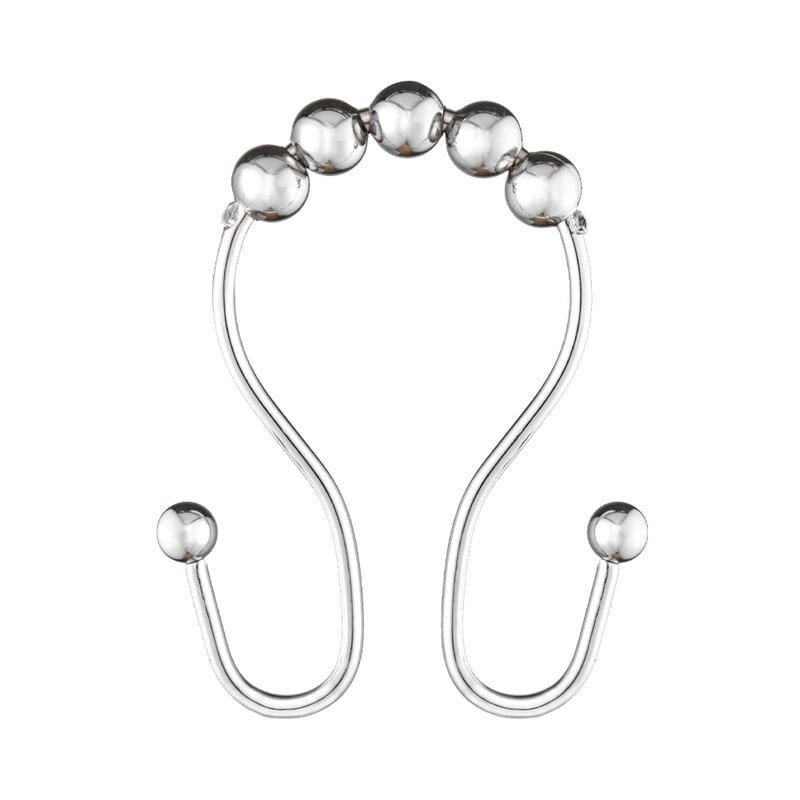 Utopia Alley Double Roller Ball Stainless Steel Shower Curtain Hooks Rings, Set of 12