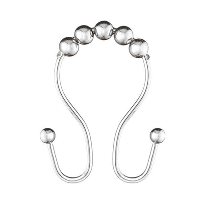 Utopia Alley Double Roller Ball Stainless Steel Shower Curtain Hooks Rings, Set of 12