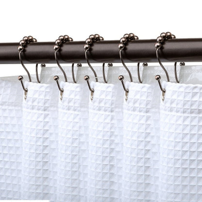 Utopia Alley Double Roller Ball Stainless Steel Shower Curtain Hooks Rings, Set of 12