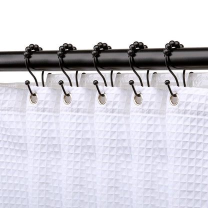 Utopia Alley Double Roller Ball Stainless Steel Shower Curtain Hooks Rings, Set of 12