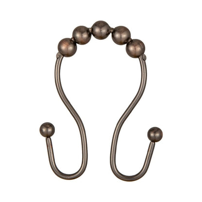 Utopia Alley Double Roller Ball Stainless Steel Shower Curtain Hooks Rings, Set of 12