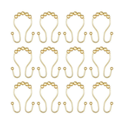 Utopia Alley Double Roller Ball Stainless Steel Shower Curtain Hooks Rings, Set of 12