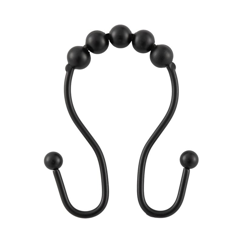 Utopia Alley Double Roller Ball Stainless Steel Shower Curtain Hooks Rings, Set of 12