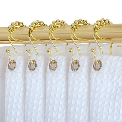 Utopia Alley Double Roller Ball Stainless Steel Shower Curtain Hooks Rings, Set of 12