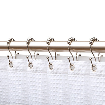 Utopia Alley Double Roller Ball Stainless Steel Shower Curtain Hooks Rings, Set of 12