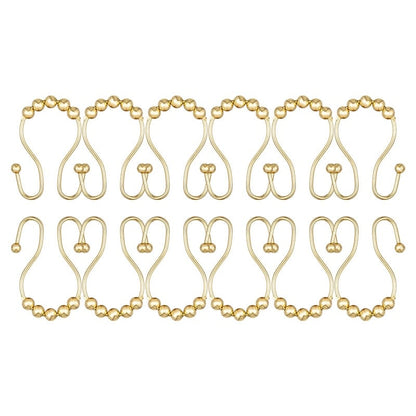 Utopia Alley Double Roller Ball Stainless Steel Shower Curtain Hooks Rings, Set of 12