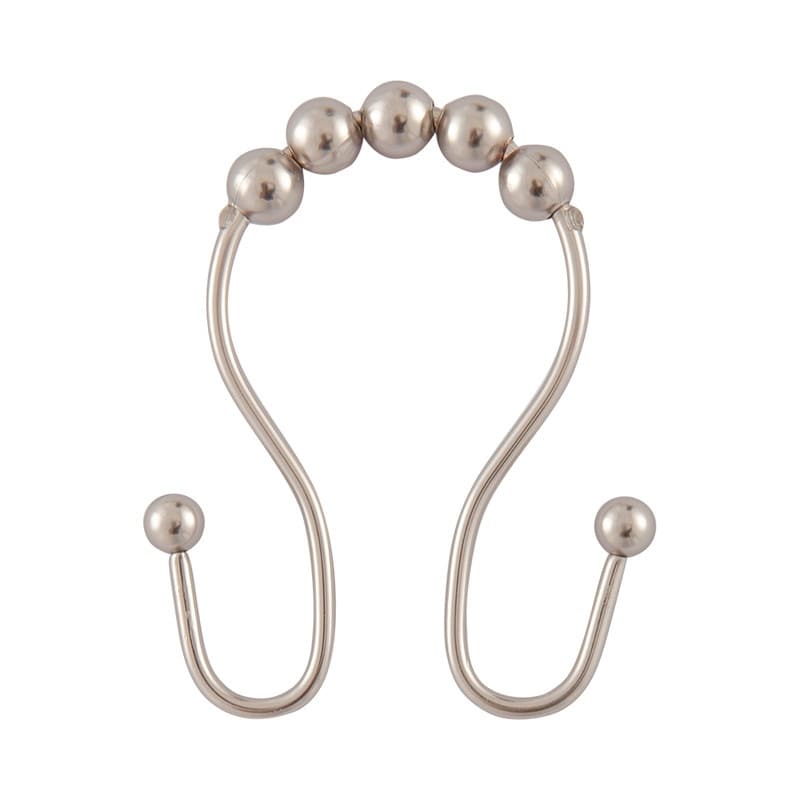 Utopia Alley Double Roller Ball Stainless Steel Shower Curtain Hooks Rings, Set of 12