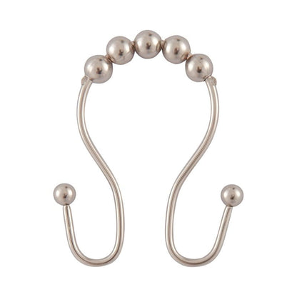 Utopia Alley Double Roller Ball Stainless Steel Shower Curtain Hooks Rings, Set of 12
