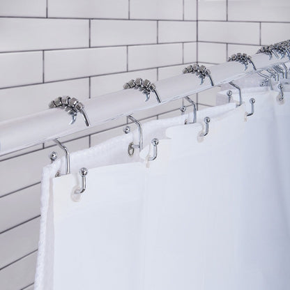 Utopia Alley Shower Hooks - Double Shower Curtain Rings for Bathroom - Rust Resistant Shower Curtain Hooks - Set of 12, Chrome