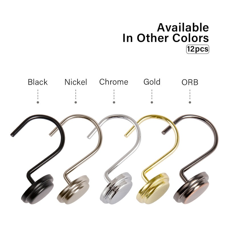 Utopia Alley Rust Resistant Metal Shower Curtain Rings for Bathroom, Set of 12