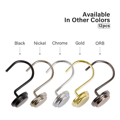 Utopia Alley Rust Resistant Metal Shower Curtain Rings for Bathroom, Set of 12