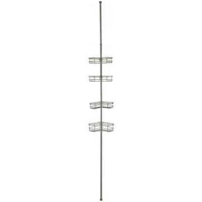 Utopia Alley Rust-Resistant Shower Tension Pole Caddy, 4 Deep Shelves