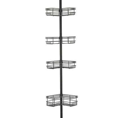Utopia Alley Rust-Resistant Shower Tension Pole Caddy, 4 Deep Shelves