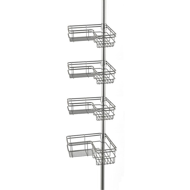Utopia Alley Rust-Resistant Shower Tension Pole Caddy, 4 Deep Shelves