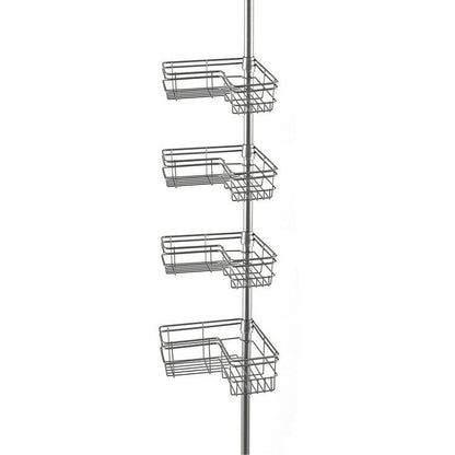 Utopia Alley Rust-Resistant Shower Tension Pole Caddy, 4 Deep Shelves
