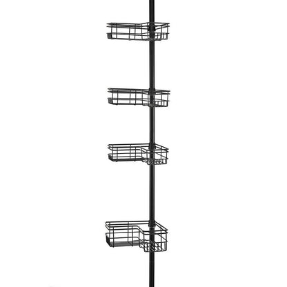 Utopia Alley Rust-Resistant Shower Tension Pole Caddy, 4 Deep Shelves
