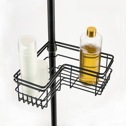 Utopia Alley Rust-Resistant Shower Tension Pole Caddy, 4 Deep Shelves