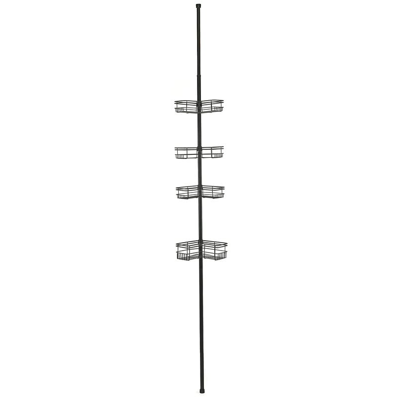 Utopia Alley Rust-Resistant Shower Tension Pole Caddy, 4 Deep Shelves