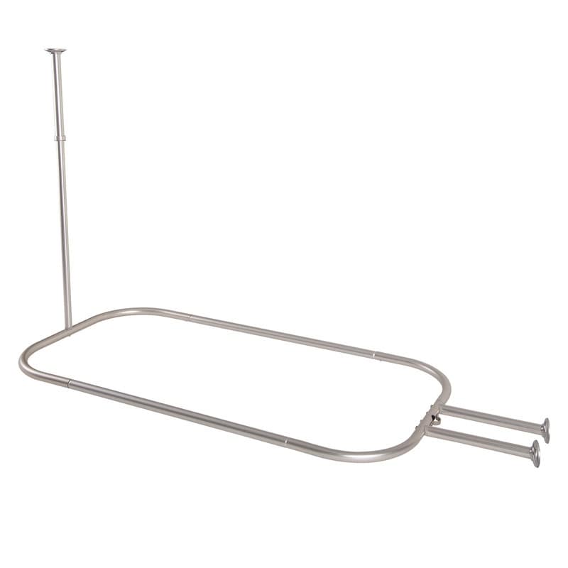 Utopia Alley Rustproof Aluminum Hoop Shower Rod With Ceiling Support for Clawfoot Tub, 46 * 22 in
