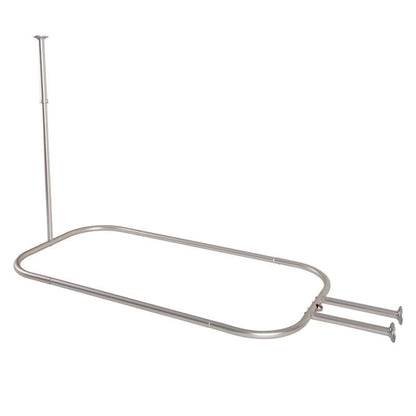 Utopia Alley Rustproof Aluminum Hoop Shower Rod With Ceiling Support for Clawfoot Tub, 46 * 22 in
