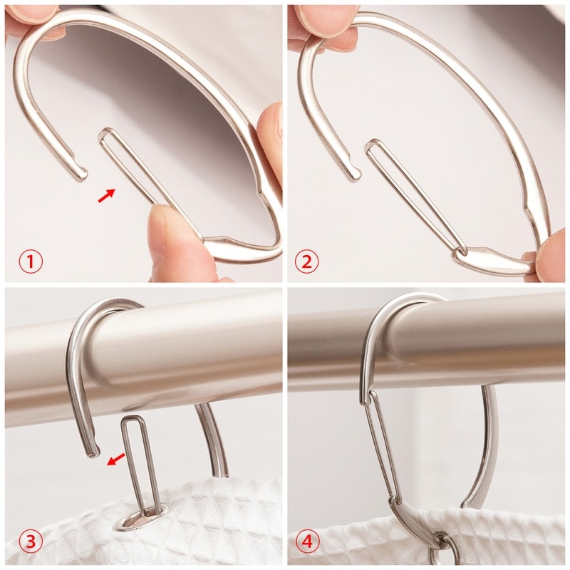 Utopia Alley Rustproof Zinc Shower Curtain Rings for Bathroom, Set of 12