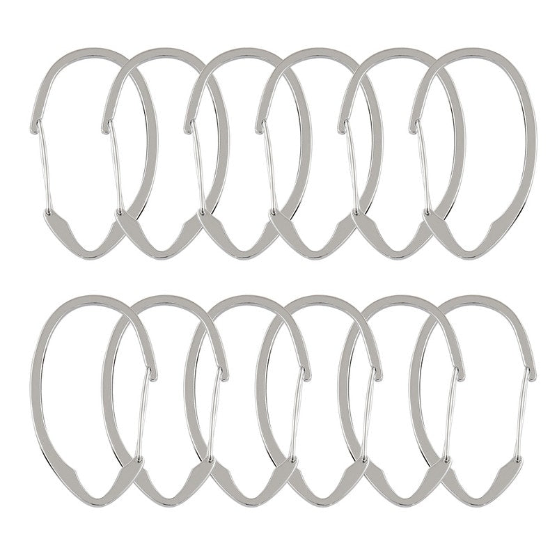 Utopia Alley Rustproof Zinc Shower Curtain Rings for Bathroom, Set of 12