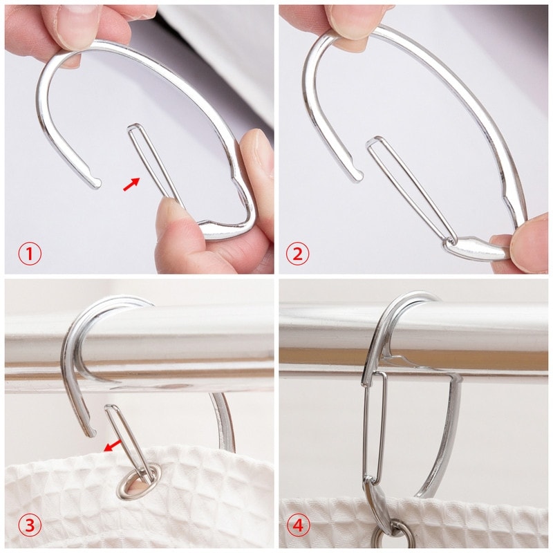 Utopia Alley Rustproof Zinc Shower Curtain Rings for Bathroom, Set of 12