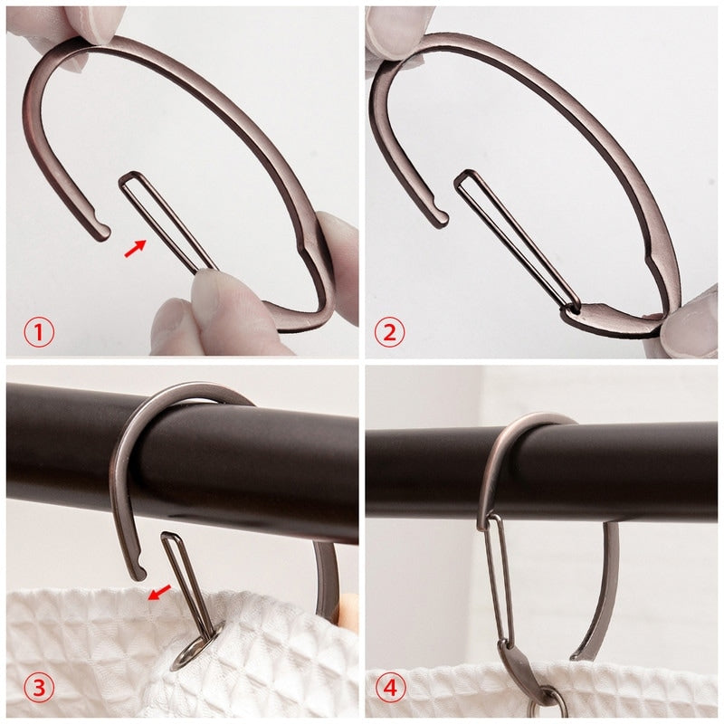 Utopia Alley Rustproof Zinc Shower Curtain Rings for Bathroom, Set of 12