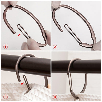 Utopia Alley Rustproof Zinc Shower Curtain Rings for Bathroom, Set of 12