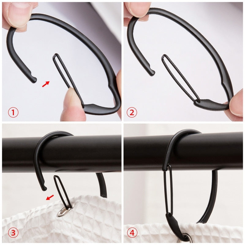 Utopia Alley Rustproof Zinc Shower Curtain Rings for Bathroom, Set of 12