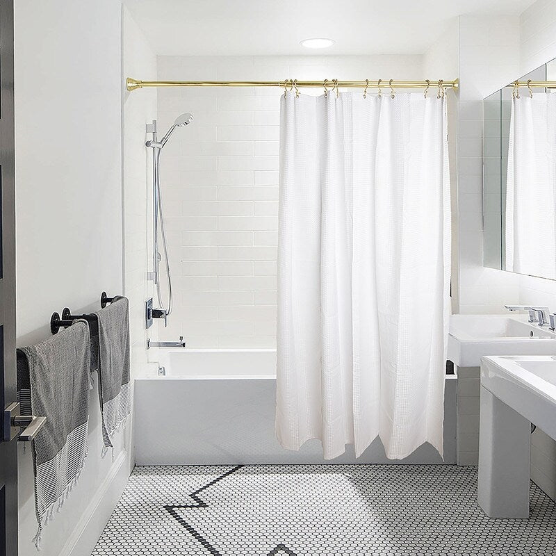 Utopia Alley Shower Hooks - Double Shower Curtain Rings for Bathroom - Rust Resistant Shower Curtain Hooks - Set of 12, Gold