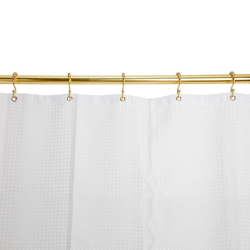 Utopia Alley Shower Hooks - Double Shower Curtain Rings for Bathroom - Rust Resistant Shower Curtain Hooks - Set of 12, Gold